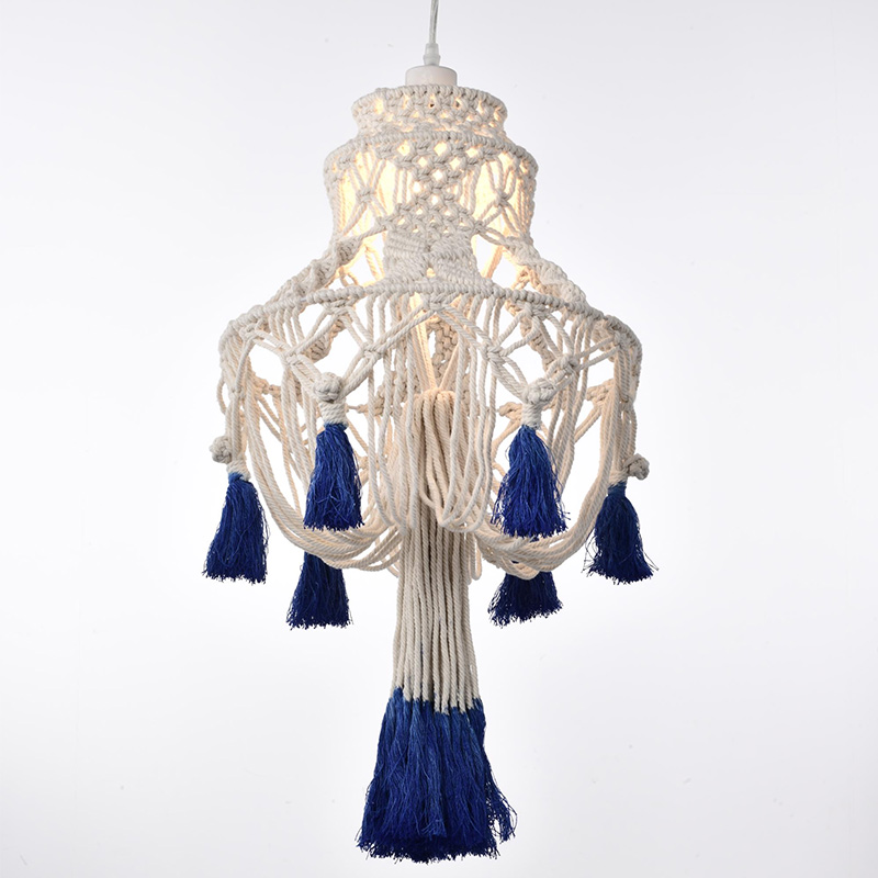 IM Lighting Idyllic cotton rope chandelier simple hand-woven Nordic bedroom lamp home B&B restaurant