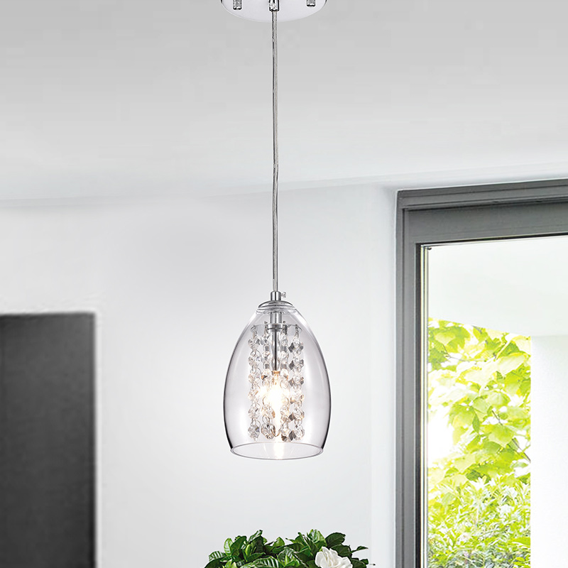 IM Lighting 1-light chrome modern me<x>tal clear glass lighting indoor decorarion contamporary cryst