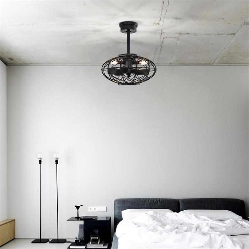      IM Lighting 3-light Retro industrial small fan blade cross-border fan lamp for bedroom